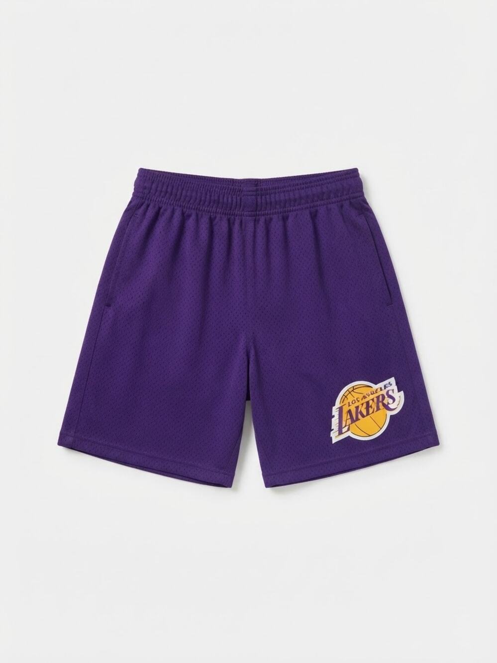 NBA Los Angeles Lakers Basketball Shorts Purple Mesh Team Logo Youth 14 Sporty